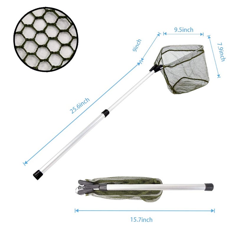 YVLEEN Kids Fishing Net for Lakes - Minnow Nets for Kids - Aluminum Collapsible Telescopic Fishing Pole Handle and Nylon Mesh Small Fishing net - Butterfly Nets for Kids Outdoor Playing - Image 3